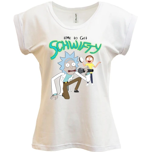 Футболка женская PANI, Белый, Time to get Schwifty