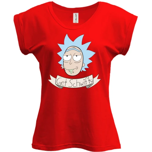 Футболка женская PANI, красный, get Schwifty