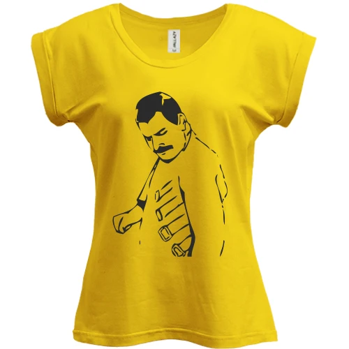 Футболка женская PANI, Желтый, Freddie Mercury