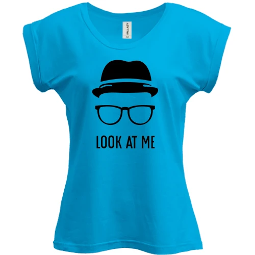 Футболка жіноча PANI, Білий, з капелюхом і окулярами Look at me