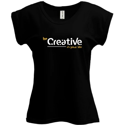 Футболка женская PANI, Черный, Be Creative in your life
