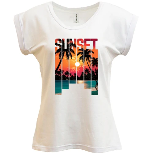 Футболка жіноча PANI, Білий, Sunset (2)