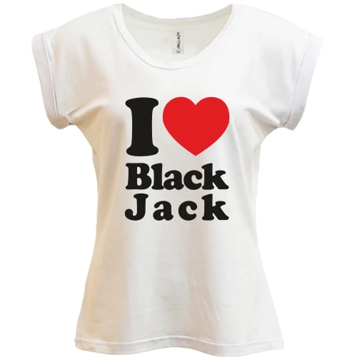 Футболка женская PANI, Белый, I love Black Jack