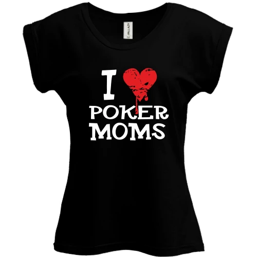 Футболка женская PANI, Синий, Poker I love moms