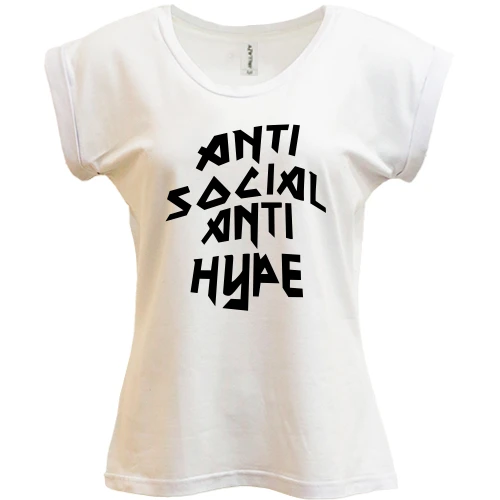 Футболка женская PANI, Белый, Anti Social Anti Hype