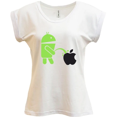 Футболка женская PANI, Синий, Android vs Apple