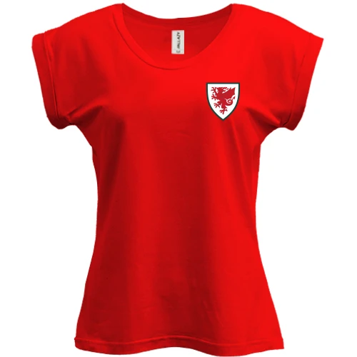 Футболка женская PANI, Красный, Сборная Уэльса по футболу