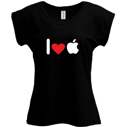 Футболка жіноча PANI, Чорний, I love apple