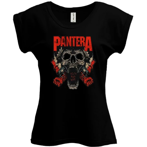 Футболка женская PANI, Черный, Pantera (с черепом)