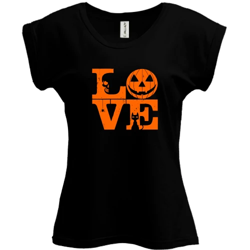 Футболка женская PANI, Черный, Love Halloween