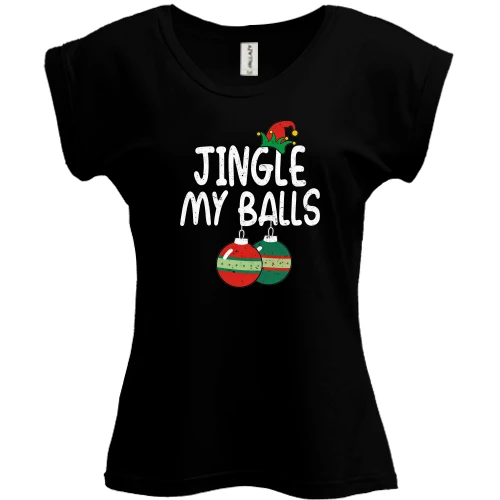 Футболка жіноча PANI з новорічними кулями "jingle my balls" 2