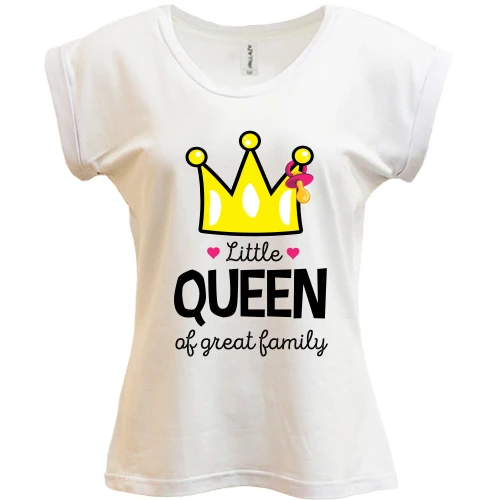 Футболка женская PANI, Белый, Little queen af great family