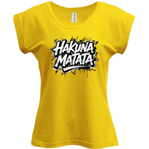 Футболка жіноча PANI, Жовтий, Hakuna Matata