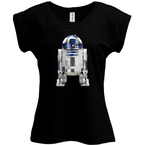 Футболка женская PANI, Черный, с рисунком робота R2 D2