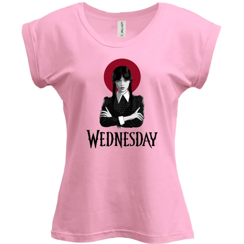Футболка женская PANI Wednesday (черно-красный)