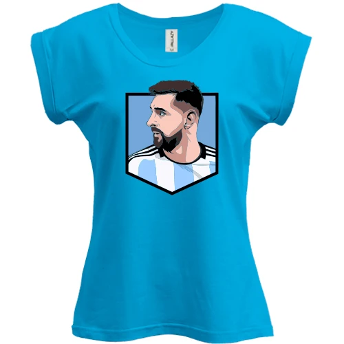 Футболка жіноча PANI, Синій, Lionel Messi logo