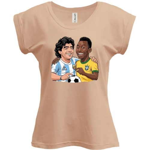 Футболка жіноча PANI, Бежевий, Maradona & Pele