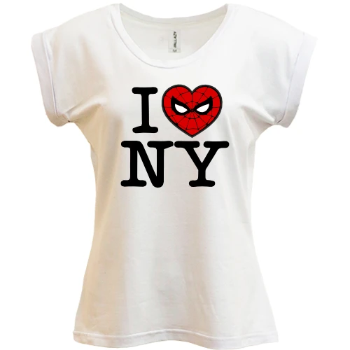 Футболка женская PANI, белый, I Love NY Spider-Man