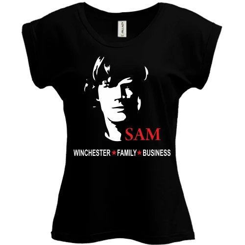 Футболка женская PANI, Черный, "Sam Winchester"