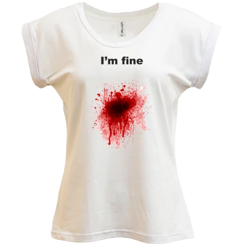 Футболка женская PANI, белый, "I'm fine"