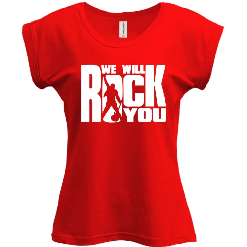 Футболка женская PANI, Красный, "We will rock you"