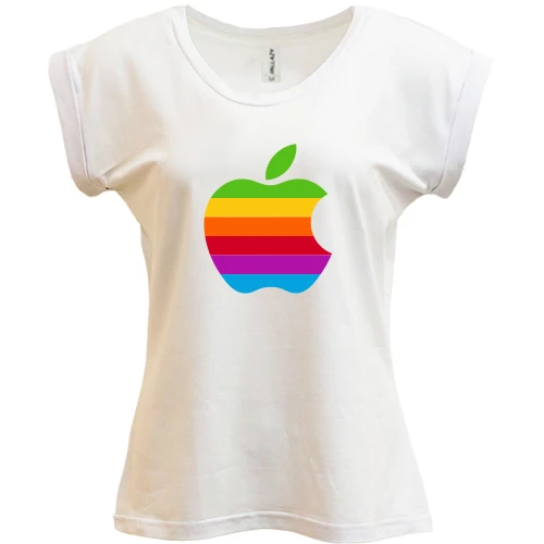 Футболка женская PANI, Белый, Apple (радуга)