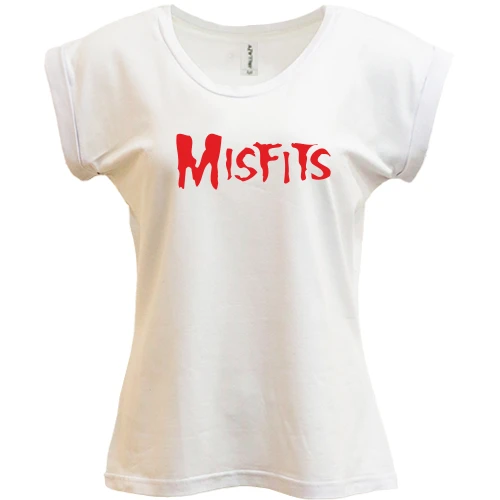 Футболка женская PANI, Белый, с надписью Misfits