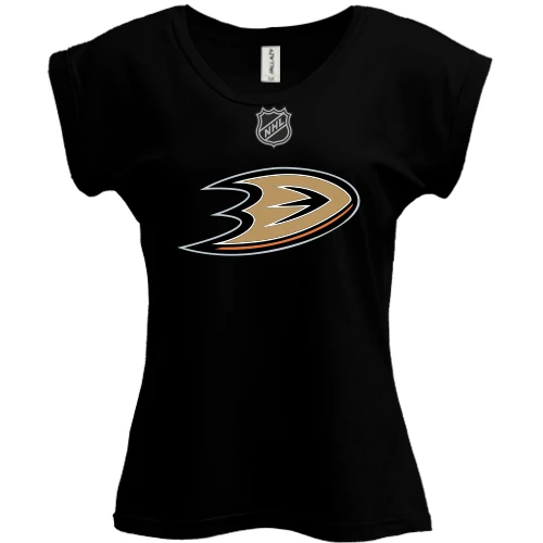 Футболка женская PANI, Черный, Anaheim Ducks (D-лого)