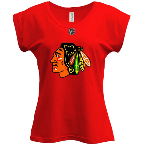 Футболка женская PANI, красный, Chicago Blackhawks