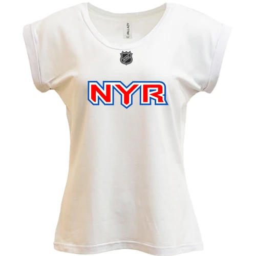 Футболка женская PANI, Белый, New York Rangers с крупными буквами NYR