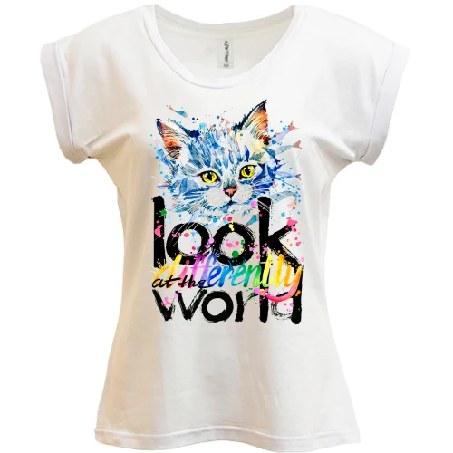 Футболка жіноча PANI з кошеням Look differently at the world