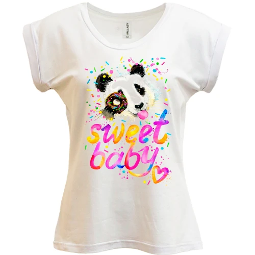 Футболка женская PANI, Белый, Sweet baby с пандой