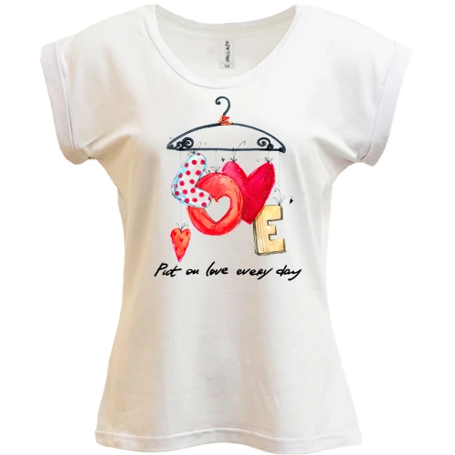 Футболка жіноча PANI, Білий, Put on love every day