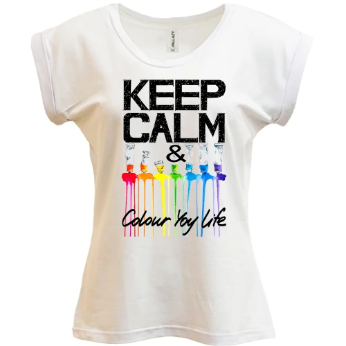 Футболка женская PANI, белый, Keep calm and colour your life (2)