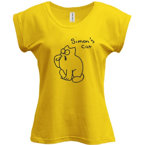 Футболка женская PANI, Желтый, с Simon's cat