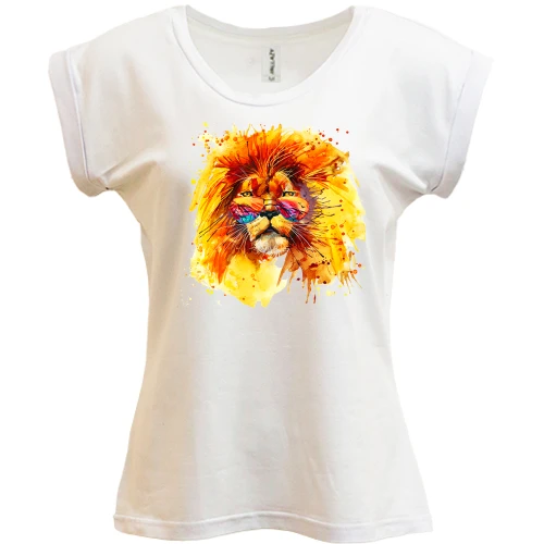 Футболка жіноча PANI з акварельним левом в окулярах (2)