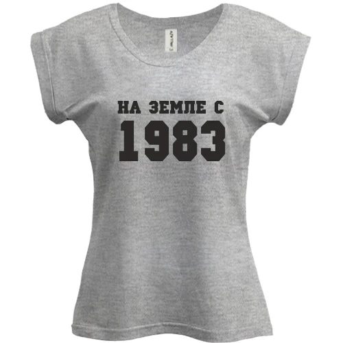 Футболка женская PANI, Серый меланж, На земле с 1983