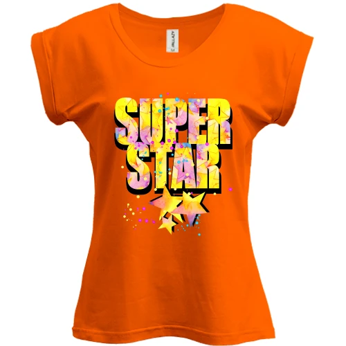 Футболка женская PANI, Красный, Super star (звёзды)