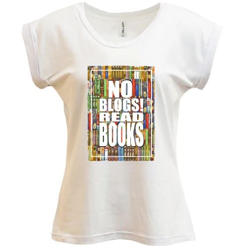 Футболка женская PANI, Белый, No blogs! Read books