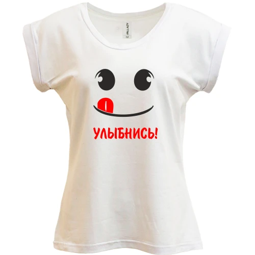 Футболка женская PANI, Белый, "Улыбочку"