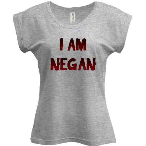 Футболка женская PANI, Серый меланж, Я Ниган (I'm Negan)
