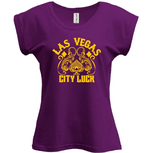 Футболка жіноча PANI, Фіолетовий, Las Vegas City Luck