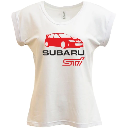 Футболка женская PANI, Белый, Subaru sti (2)