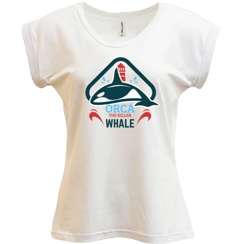 Футболка женская PANI, Белый, Orca the killer whale