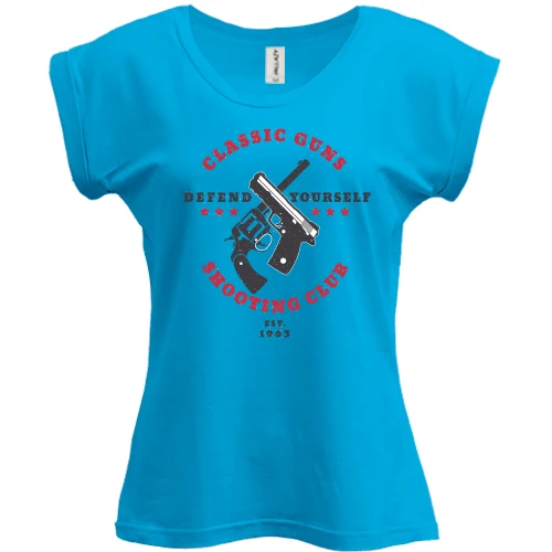 Футболка женская PANI, Белый, Classic Guns Shooting Club