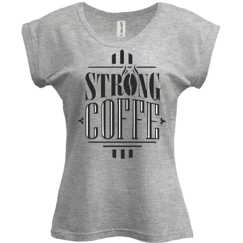Футболка жіноча PANI, Білий, Strong Coffee