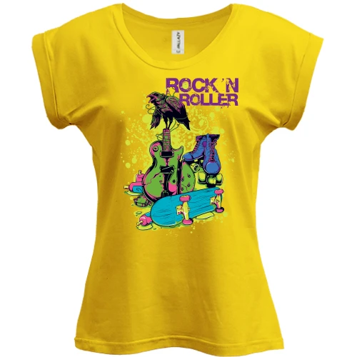 Футболка женская PANI, Желтый, Rock and Roller