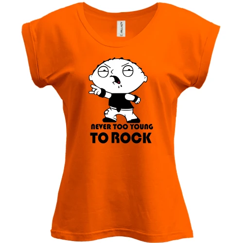 Футболка женская PANI, Красный, Never too young to rock
