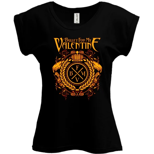 Футболка женская PANI, Черный, Bullet For My Valentine Crest Logo