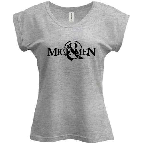 Футболка женская PANI, Серый меланж, Of Mice And Men logo